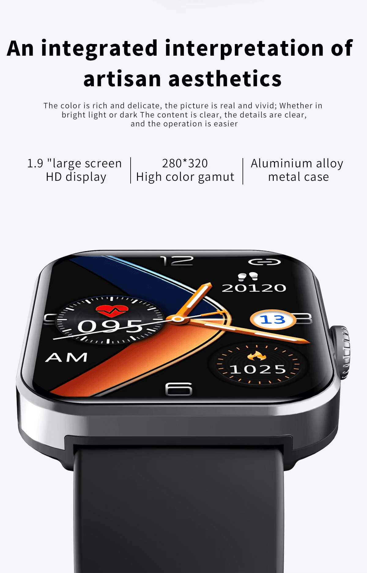 Laatikui Smart watch 1.91 Touch Screen Waterproof Sports Watch f57L