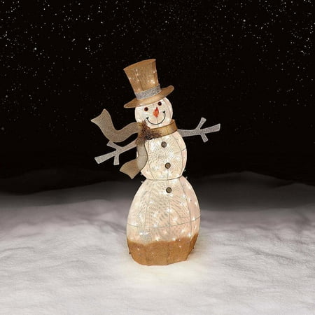 Jaclyn Smith 52" Pre-Lit Gradient Gold Snowman 150 Incandescent Lights