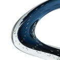 thumbnail image 4 of 16" x 11" Dark Blue Glass Cutout Oval Ombre Abstract Sculpture with Bubble Texturing and Clear Accents, by DecMode, 4 of 10