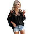thumbnail image 1 of Women's White/Black Formal Invitation Lace Blouse, 1 of 6