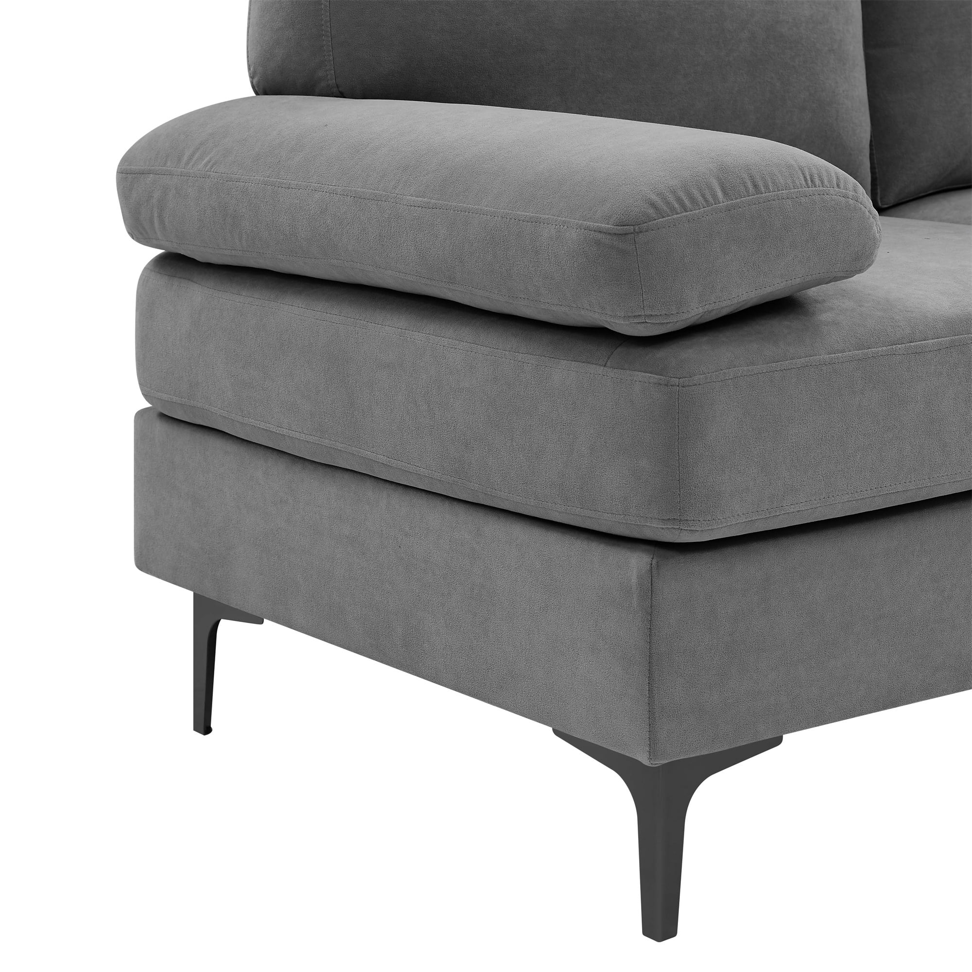 Aukfa 106" U-Shaped Sectional Sofa with Double Chaise Sleeper Sofa Couch for Living Room, Dark Gray