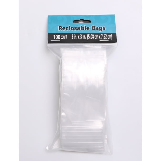 100 Baggies W 2"X3" H Small Reclosable Seal Clear Plastic Poly Bag