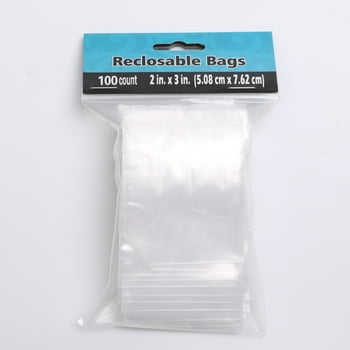 100 Baggies W 2"X3" H Small Reclosable Seal Clear Plastic Poly Bag