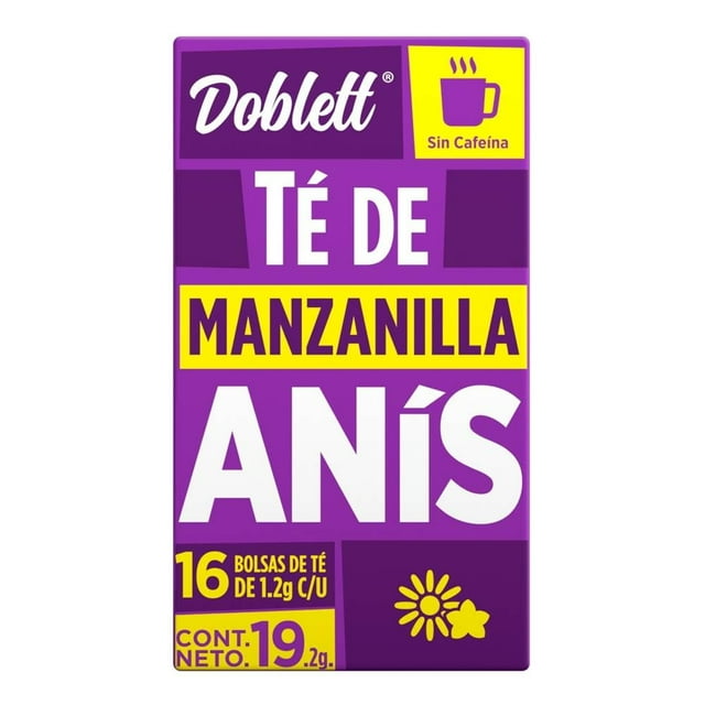 Té de manzanilla Doblett anís 16 bolsitas de 1.2 g c/u