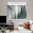 thumbnail image 4 of Green Mountain Kitchen Curtains Window Panels, Misty Forest Nature Woodland Pine Tree Landscape Insulated Window Treatment Curtain, Grommet Curtains for Bedroom/Living Room, 2 Piece 42"Wx45"L, 4 of 8