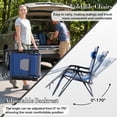 thumbnail image 6 of EDX Zero Gravity Chair XL Padded Folding Outdoor Recliner with Headrest & Cup Holder Tray, Adjustable 0–170°, Heavy Duty Steel Frame, Patio Lawn Beach Lounge Chair, Blue, 6 of 8