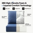 thumbnail image 3 of Giantfurnni Luxury Outdoor Deep Seat Cushion 22 X 24 X 6 inch Replacement Cushions for Patio Furniture, Blue, 3 of 9