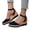 Black, variant on Women's Espadrilles Suede Platform Sandals Lightweight Closed Toe Wedge Mules with Ankle Strap Slip On Casual Dressy Shoes White Size 9