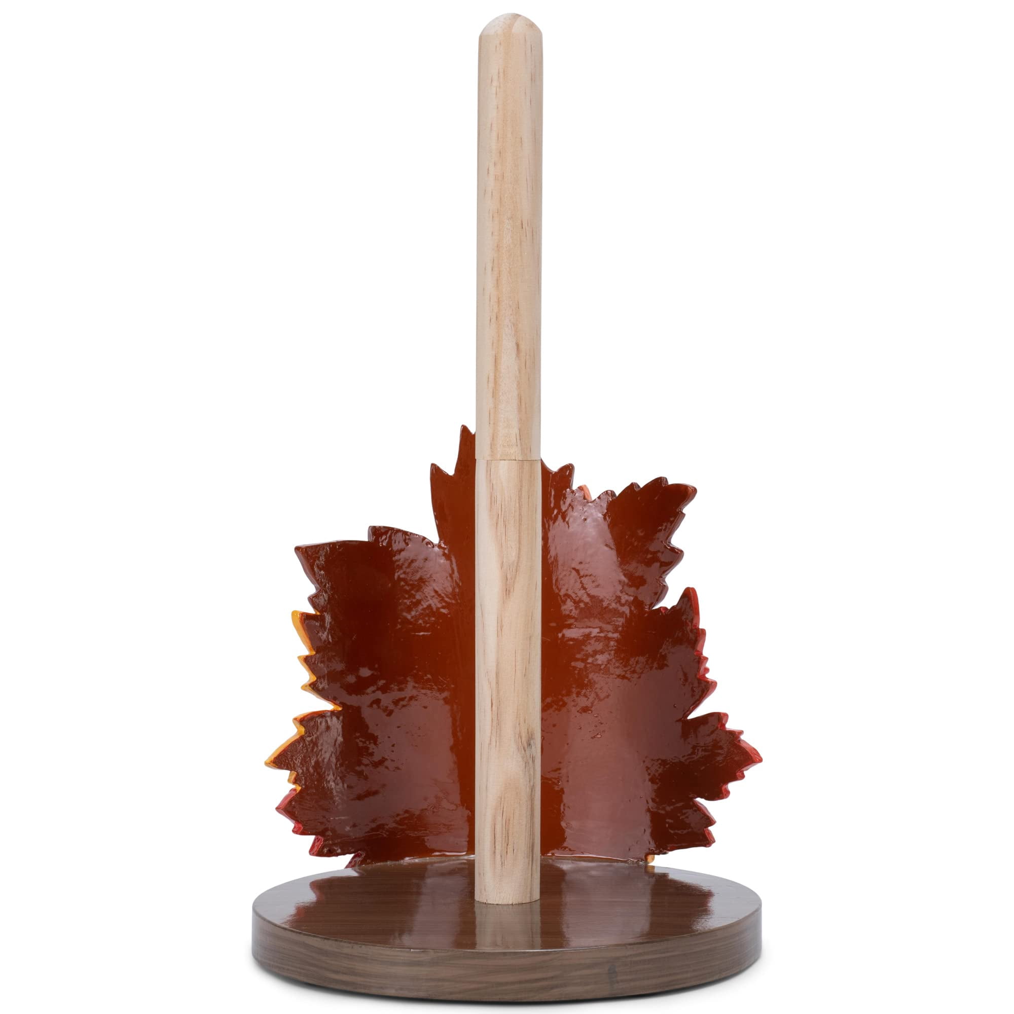 Elanze Designs Fall Leaves 12 inch Resin and Wood Harvest Paper Towel Holder