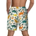 thumbnail image 4 of Goofa Dinosaurs and Tropical Leaves Printed Men's Swim Trunks Board Shorts Quick Dry Mens Swimming Trunks with Compression Liner,Breathable Fit Hawaii Beach Shorts-Large, 4 of 9