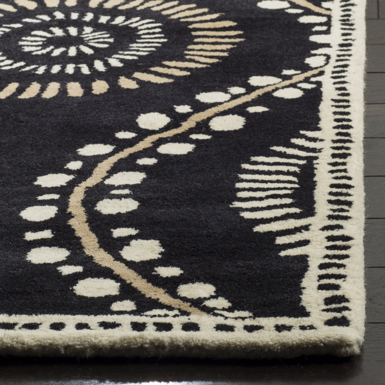 SAFAVIEH Martha Stewart Living Ogee Dot Spring Melt Wool Area Rug, Francesca, 5' x 8'