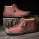 thumbnail image 5 of Botas de hombre con costuras y cremallera, botines estilo vintage, suela de goma, zapatos para exteriores, mocasines, 5 of 5
