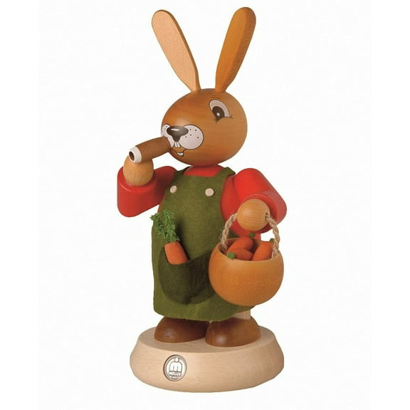 German incense smoker Easter bunny, height 19 cm / 7 inch, original Erzgebirge by Müller Seiffen