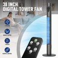 thumbnail image 3 of Tower Fan 47" Portable Bladeless Fan With Remote Control LED Display, 3 Modes Speed 12H Timer,Black, 3 of 5