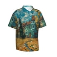 thumbnail image 2 of Daiia Impressionist Village Sky Hawaiian Shirt for Men Gentle Cotton Regular Short Sleeve Casual-Medium, 2 of 9