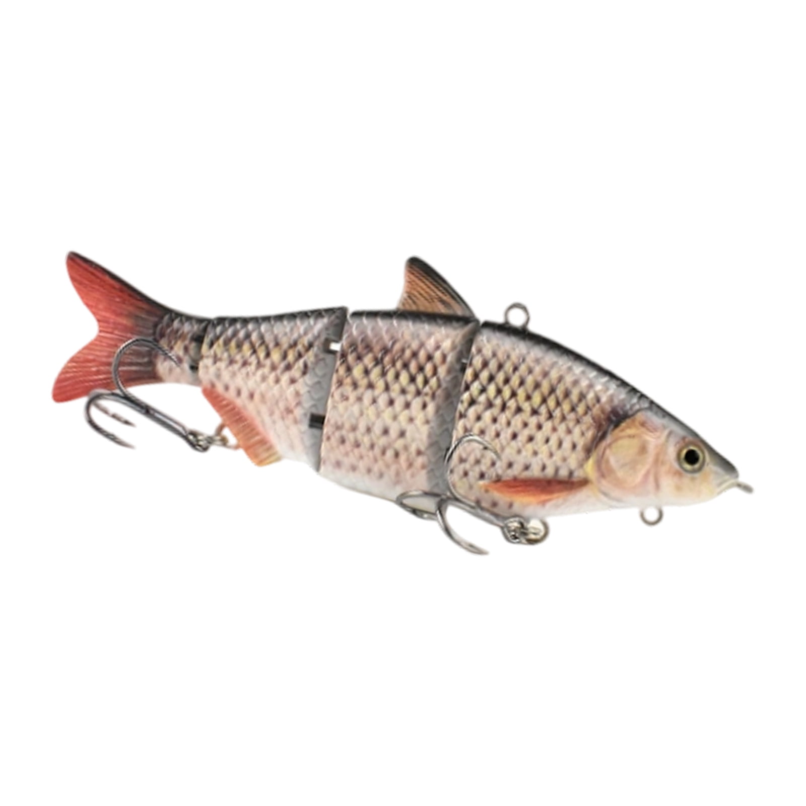 Rechargeable 4-Segment Robotic Swimallurement Lure 15.5cm 53.8g with Light & Indicators for Pike Fishing