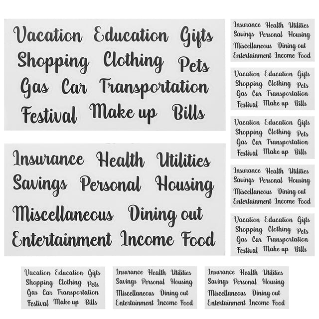 5 Sets of Multi-function Budget Stickers Classifying Cash Envelope Labels Portable Label Stickers