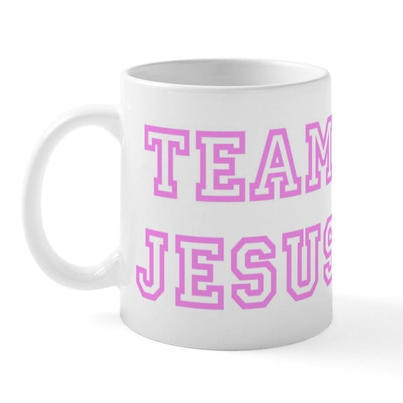 CafePress - Pink Team Jesus Mug - 11 oz Ceramic Mug - Novelty Coffee Tea Cup