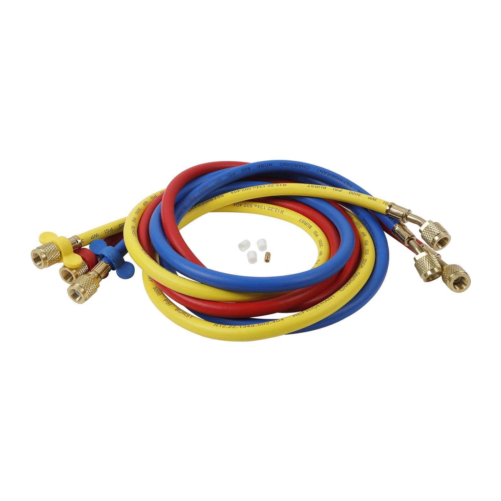 Duoyi HVAC Digital Manifold Gauge Set 89 Refrigerants Pressure Leak Vacuum Test Temp Clamps Hoses 0-6000 kPa Plastic