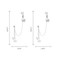 thumbnail image 4 of Ear Cuff Chain Earring Alloy Butterfly Cartilage Earring Drop Earring for Women, 4 of 10