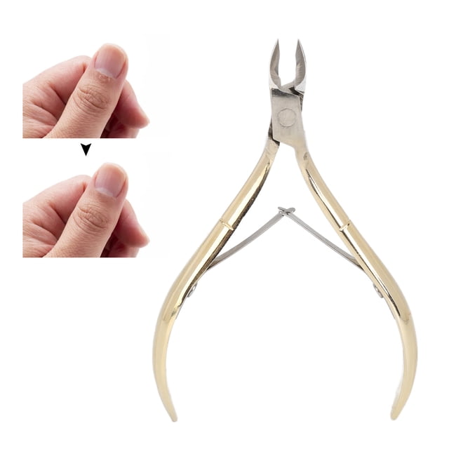 Cuticle Trimmer, Cuticle Cutter Clipper Dead Skin Clipper Golden Remover Tool with Protective Cover for Nail Salon