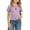 Purple-C, variant on Girls Square Neck Short Sleeve T-Shirt Striped Pattern Soft Cute Clothes for Toddlers