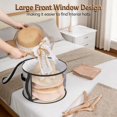 thumbnail image 6 of Round Clear Hat Storage Box with Zipper, Large Foldable Hat Organizer Bin, Dust Proof Wide Brim Sun Hat Holder with Carry Handle, Stackable Hat Storage Container for Closet Bedroom,B, 6 of 6