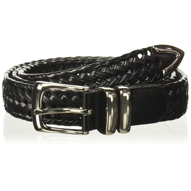 Perry Ellis Men's Portfolio Braided Belt, Black, 34