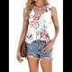thumbnail image 2 of Camisetas Sin Mangas para Mujer, Holgadas, Informales, de Verano, con Ojales, Cuello Redondo, Básicas, Sin Mangas, A Flores Rojas S, 2 of 10