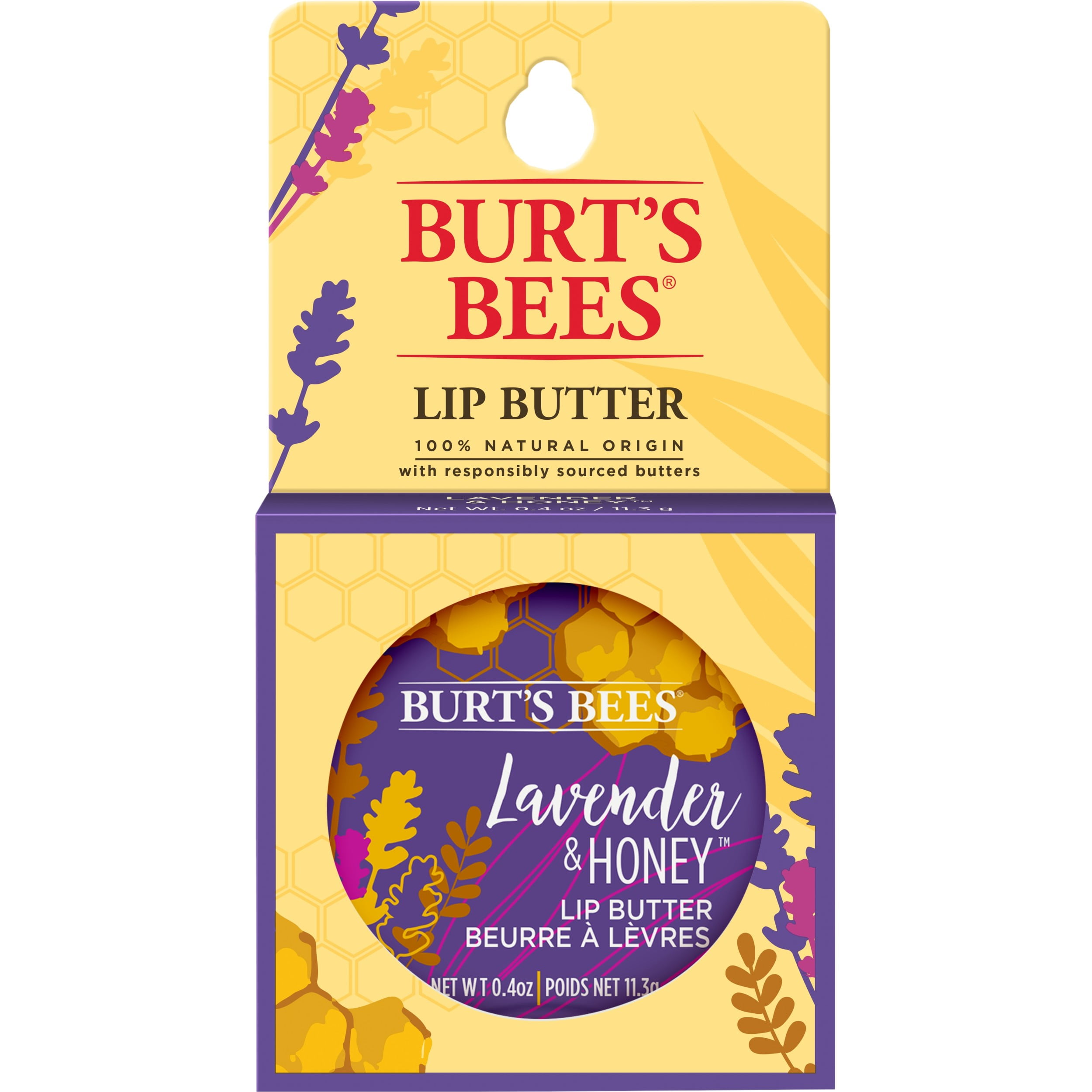 Burt's Bees 100 Natural Lip Butter, Lavender & Honey, 1 Count