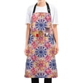 thumbnail image 5 of Tie Dye Flowers Kitchen Apron with 2 Pockets Adjustable waterproof Cooking Aprons for Women Men Chef, 5 of 7