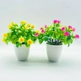 thumbnail image 5 of Walbest 6.7" Artificial Bonsai Aesthetic Realistic Plastic Potted Fake Hibiscus Flower Easy Care Potted Artificial Plant, Home Office Desktop Ornament, 5 of 7