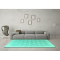 thumbnail image 3 of Ahgly Company Machine Washable Indoor Rectangle Abstract Turquoise Blue Modern Area Rugs, 4' x 6', 3 of 4
