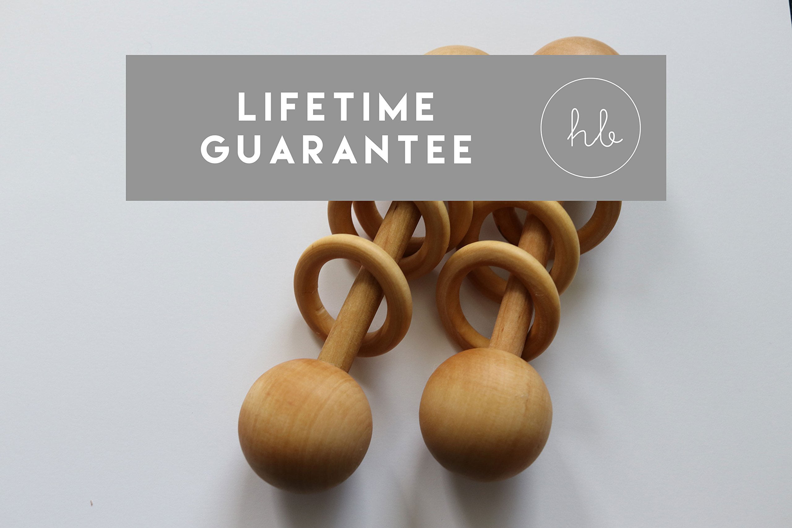 Perfect Montessori Grasping Teething Toy for Babies Wood Baby Rattle Teether by Homi Baby Handmade in The USA Sealed with Organic Virgin Coconut Oil & Beeswax 