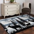 thumbnail image 4 of Vintage Bear Large Area Rugs for Bedroom Living Room, Soft Non Slip Carpet Bedside Rug, Farmhouse Trees Mist Forest Wooden Grain Rectangular Floor Cover Kitchen Accent Rug 4'x6' for Office, 4 of 9
