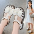 thumbnail image 2 of EnJoCho Big Kids Girl Sandals Summer Mesh Bow Closed Head Princess Shoes Daily with Dresses Girl Kids Casual Soft Stylish Sandals White, 2 of 6