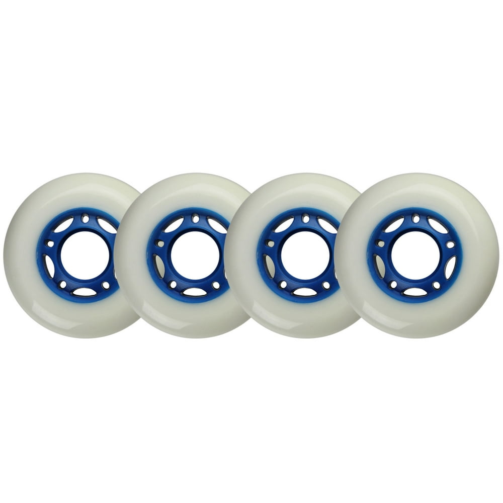 Pro Stock Inline Skate Hockey Wheels 68MM 82A 4Pack TEAL (YELLOWED