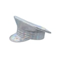 thumbnail image 3 of Womens Rainbow Iridescent Captains Hat - Holographic Drag Gay Pride Sailor Hat - Silver Steampunk Festival Rave Party Cap, Silver, One Size, 3 of 8