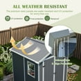 thumbnail image 3 of LZBEITEM 6' x 6' Plastic Outdoor Storage Shed with Floor, Resin Tool Shed Heavy Duty with Window and Lockable Door, Colorfast, for Garden Backyard 32 sq.ft, 3 of 13