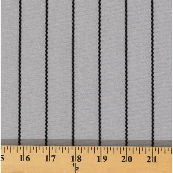 Pinstripe Gray and Black Grey Athletic Jersey Knit Fabric by the Yard (pinstripe-grayblack)