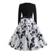 thumbnail image 1 of Vestido de Navidad de manga larga para mujer, bata Vintage, Swing Pinup, elegante, estampado informal, negro, invierno, 50S, 60S, 1 of 5