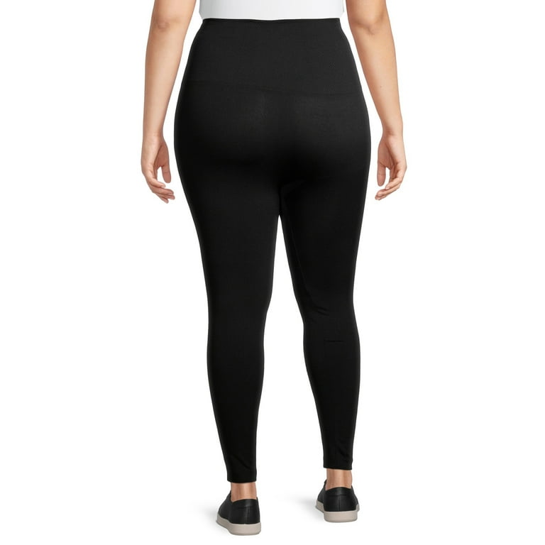 French Laundry Women's Plus Size Slimming Waffle Waistband Leggings, Full  Length 