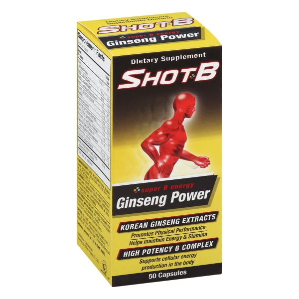 Shot B Multivitamin Supplement with Ginseng Capsules, 50 ct Walmart