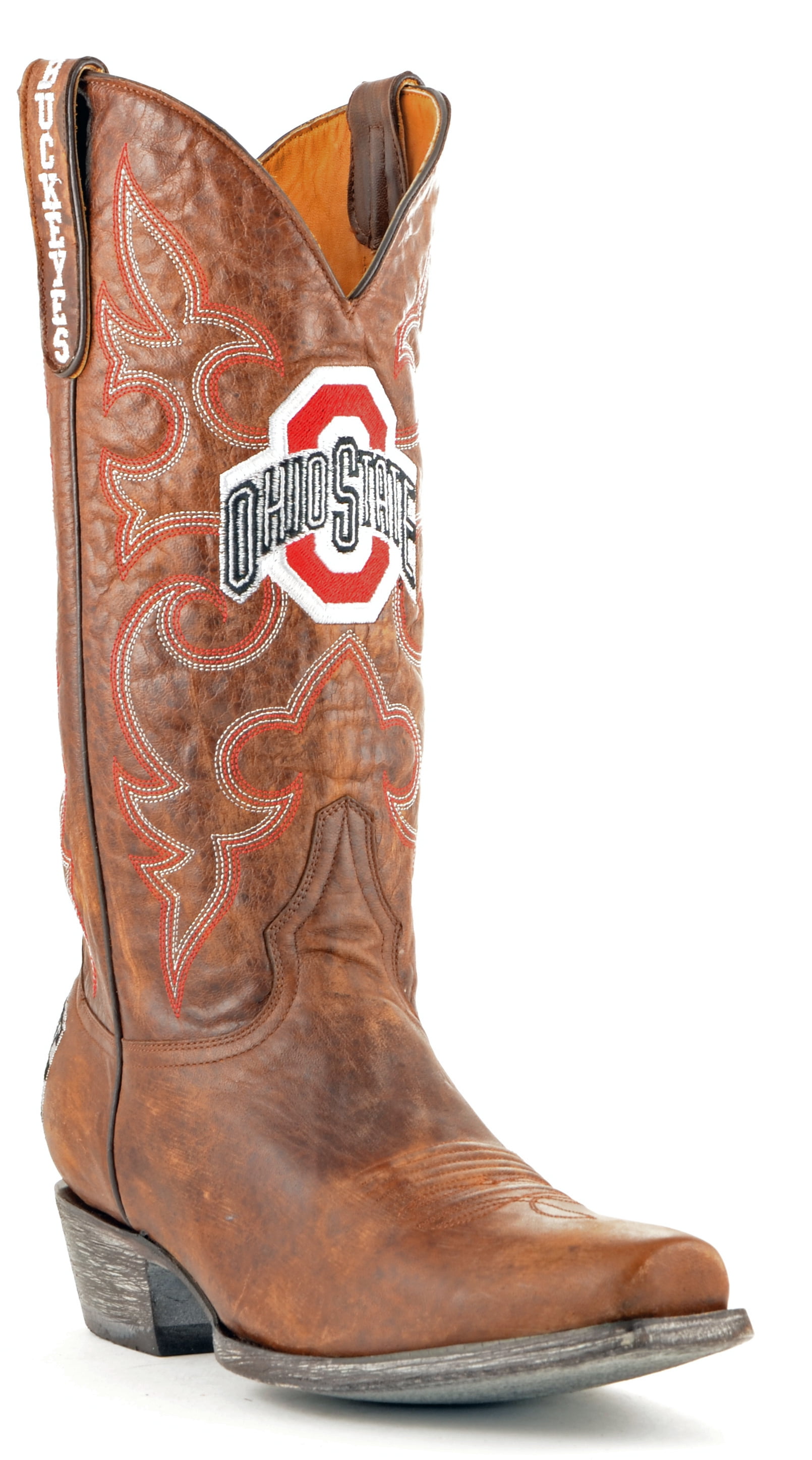 Gameday Boots Leather Ohio State Board Room Cowboy Boots by GameDay Boots