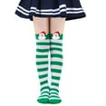 thumbnail image 6 of ZYHARUKO Kids Christmas Stockings Festival Over the Knee Socks Long Socks Breathable Stretchy Stripe Santa Socks for 6-10Y Child, 6 of 19