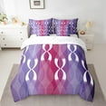thumbnail image 2 of Erosebridal Geometry Waves Line Bed in a Bag Twin Size,Red Purple Stripes Bed Set,Gradient Swirl Waves Bedding Twin Size,Lightweight Room Decoration Reversible,7 Pieces, 2 of 6
