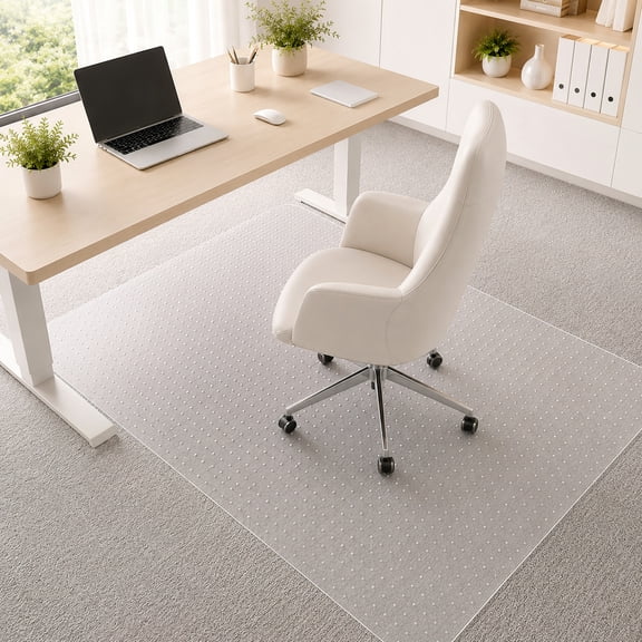 Hriiiiya PVC Office Chair Mat for Carpet,36"x48" 8.4 lbs Thick & Sturdy Carpet Protector, Computer Desk Chair Mat for Low Carpeted Floors