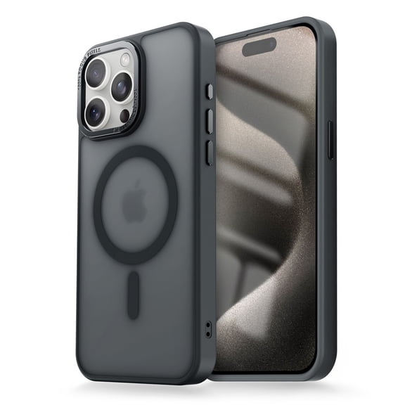 Frosted Translucent Case for iPhone 16 Pro Max, Luxury Ultra Slim TPU PC Protective Anti-Fingerprint Anti-Scratch Lightweight Drop Protective Phone Case for iPhone 16 Pro Max, Black