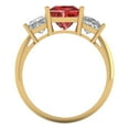 thumbnail image 4 of 2.5 ct Princess Cut Natural Garnet Three-Stone Engagement Ring for Women in 18K Yellow Gold, 4 of 5