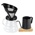 thumbnail image 1 of Zootealy Pour Over Coffee Maker Set Kit Includes 350ml Gooseneck Kettle 600ml Coffee Dripper Brewer 30PCS V-Shaped Paper Coffee Filter Excellent Coffee Gift, 1 of 7